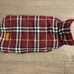 Reversible Plaid Dog Jacket - Red and White